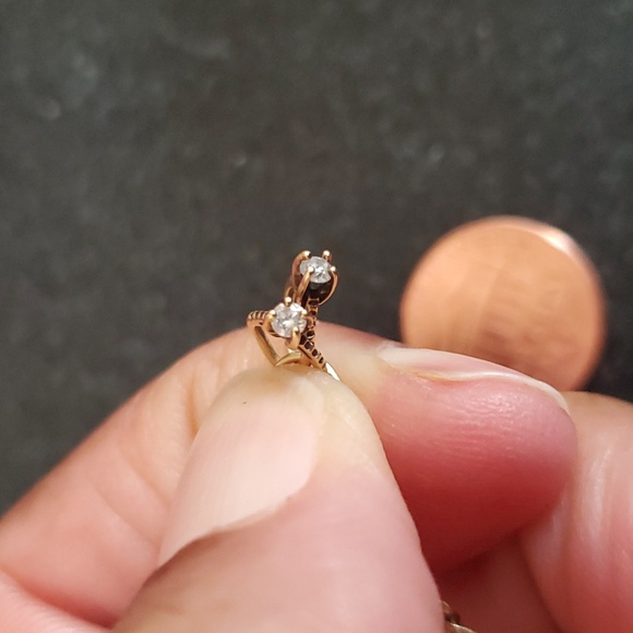 Real Gold Dual Diamond Ring Pendants - Picture 3 of 3